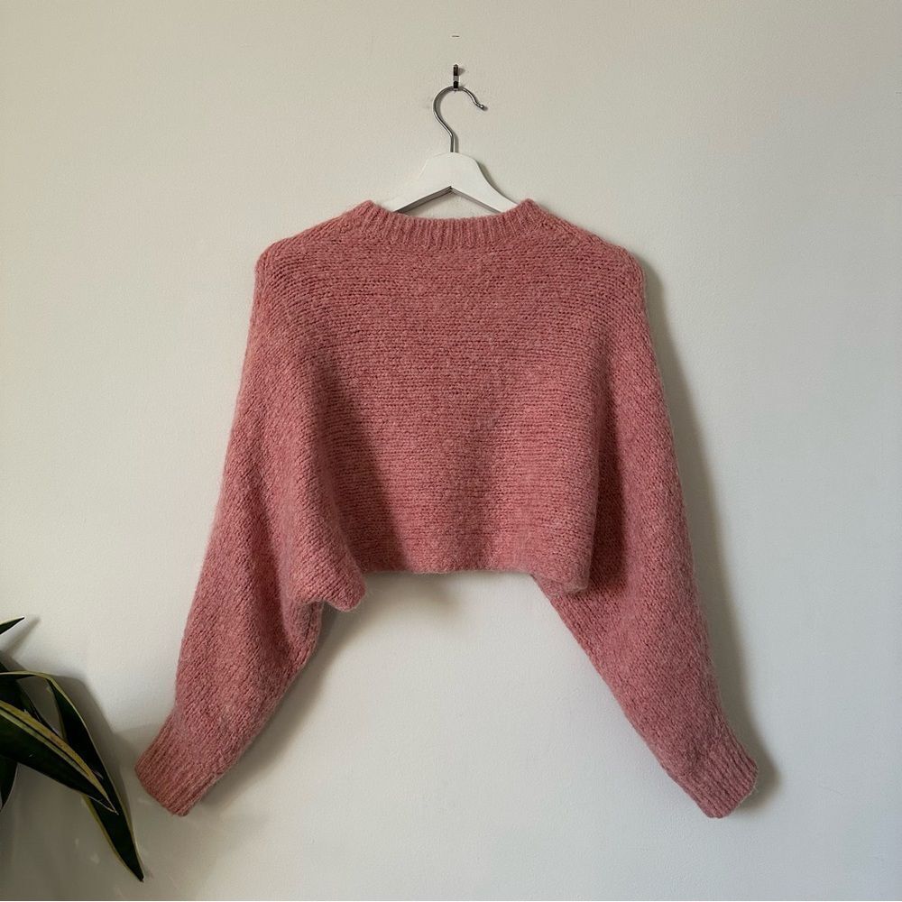 Wilfred Free Lolan Alpaca Wool Cropped Sweater Rose Rococo Pink Size S - Picture 5 of 9